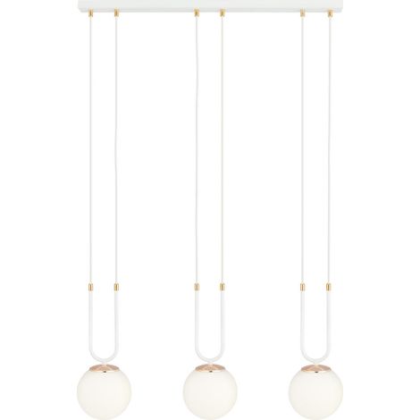 Lampadario Emibig Glam 3 luci E14 bianco oro opale (1/5)