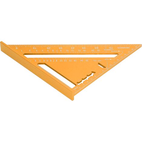 Équerre triangle aluminium alliage peinture électrophorétique échelle claire outil menuisier doré (1/5)