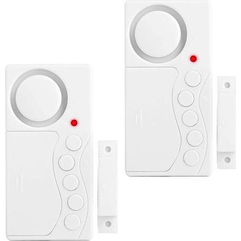 Set di 2 allarmi per porta del congelatore, allarme di sicurezza per finestra, allarme wireless per frigorifero da 3/15/30/60 secondi, campanello con sensore per porta 4 in 1, allarme di apertura port (1/5)