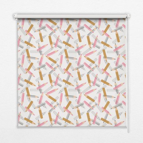 Tenda a Rullo Interna per Finestra - Tenda Filtrante Luce - Tenda Privacy - Tenda Decorativa Rettangolare - Rullo per Interni - (140 cm x 140 cm) - Pastelli a cera (1/5)
