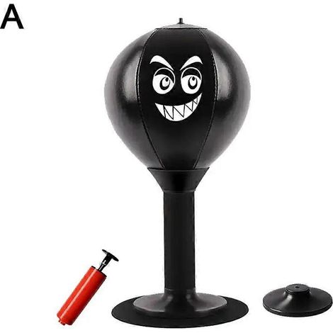 Sac de frappe de bureau anti-stress avec ventouse, noir (1/4)