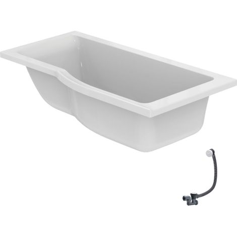 IDEAL STANDARD Connect Air Bañera/Ducha derecha de 150 x 80 cm con desagüe, color blanco