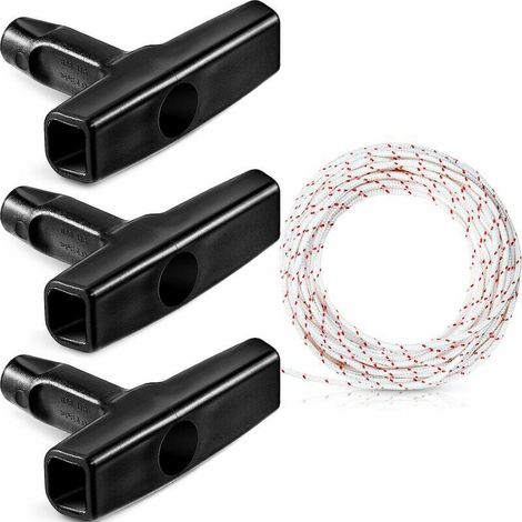 Corde de Démarreur à Rappel 10 Mètres 3,0 mm Corde de Traction avec 3 Pièces Poignée de Démarrage pour Pièces de Tondeuse à Gazon Tondeuse à Tronçonneuse osse à Bordure Moteur de Coupe (1/5)