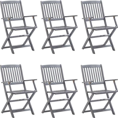 Maison Exclusive - Klappbare Gartenstühle 6 Stk. mit Sitzkissen M