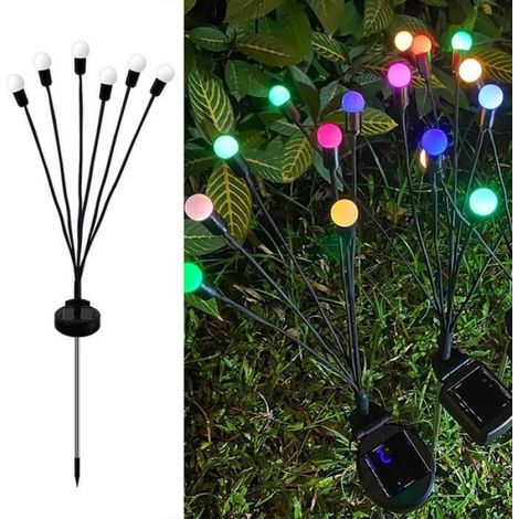 2 Lampes solaires LED, Suspension fleurie, Autonomie 12h, Noir, Jardin, Patio, Extérieur (1/4)