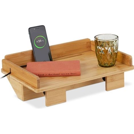 Vassoio da letto in bambu con supporto per tablet (1/5)