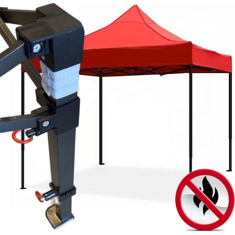 Gazebo 3x3m rosso certificato IGNIFUGO SENZA laterali pieghevole portatile estendibile richiudibile estensibile acciaio per fiere eventi stand chiosco tenda tendone mercato mercatino (1/5)