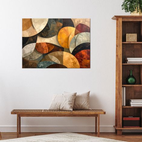 Wandbild Moderne geometrische Abstraktion in Beige- und Brauntönen 90x60 (1/4)