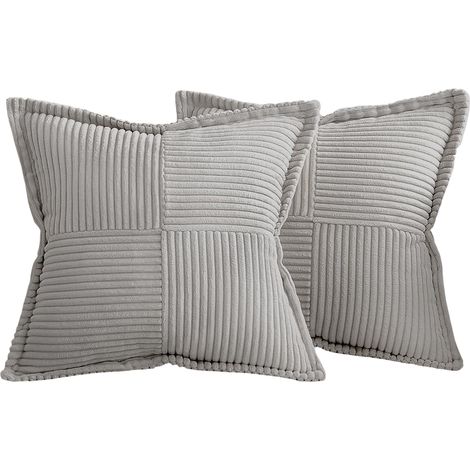 Federe Decorative Morbide Grigie 2 pezzi 45 x 45 cm (1/4)