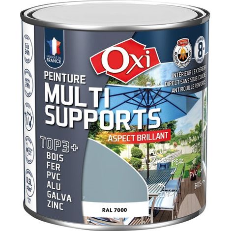Pintura Top 3 Madera Hierro PVC 500ml Gris Oscuro Brillante. Ral7000 - Oxi
