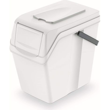 Seau de recyclage 25 l Sortibox en plastique avec couvercle blanc 40,2 x 24 x 37,7 cm (hauteur) cm (1/5)