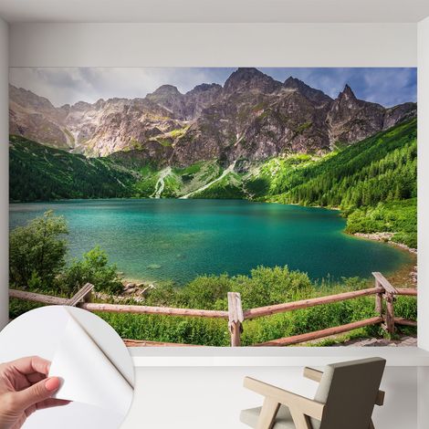 Papier peint adhésif décoratif pour chambre et salon Design moderne à poser facilement Paysage montagneux 152x104 cm (1/5)