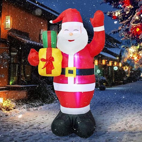 150CM Inflatable Santa Claus, Christmas Inflatable Outdoor Santa Claus Christmas Decoration with LED Light Giant Inflatable Santa Claus Party Christmas Inflatable Outdoor Garden Decorations (1/5)
