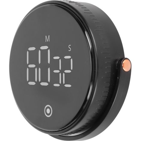 3-in-1 Digitaler LED-Timer, drehbar, magnetisch, geräuschlos, ABS, Silikonknöpfe, Schwarz, Küche (1/5)