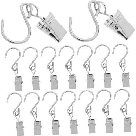 20 Stück Lichterkettenhaken Lichtaufhänger für Dachrinnenschutz Markisenclips für Beleuchtung Haken für Terrassenbeleuchtung Lichtaufhänger für silber (1/5)