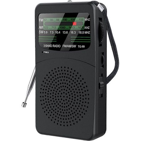 -99 Tragbares Vollbandradio Mini FM AM SW Radioempfänger--