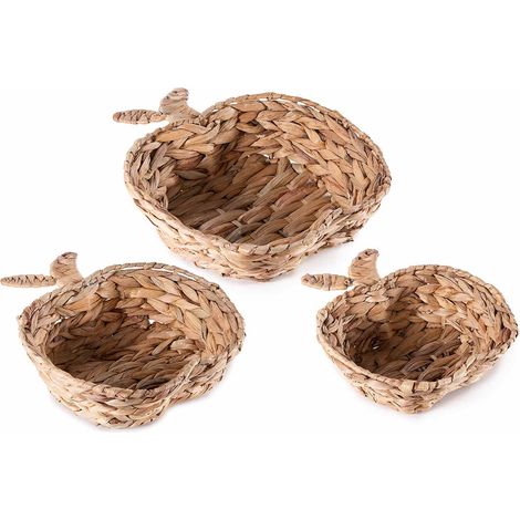 Cestini in giacinto intrecciato a forma di mela, Grande: cm 30 x 32 x 8 H