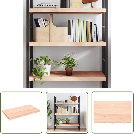 The Living Store Wandregal 100x60x(2-6) cm Massivholz Eiche Unbehandelt - Wandregal - Eichendielen - Holzmöbel - Wohnraumgestaltung - Dekorationsideen (1/5)