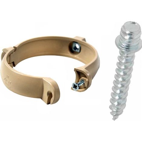 Ensemble de 1 collier tube de descente Ø80 Sable + 1 Vis 7x40mm - Arcanaute (1/3)