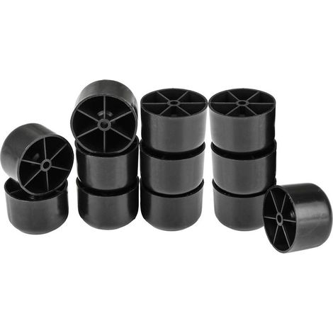 12Pieces Noir Meuble Pieds de Jambe 50x35mm Plastique Rond pour Canapé Canapé (1/2)