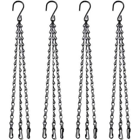 4 Pack 41cm Chaîne Suspendue à 3 brins Métal avec Crochet et Clip (1/5)