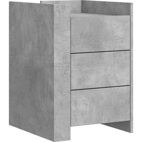 Maison Exclusive - Comodino Grigio Cemento 45x50x65 cm in Legno Multistrato