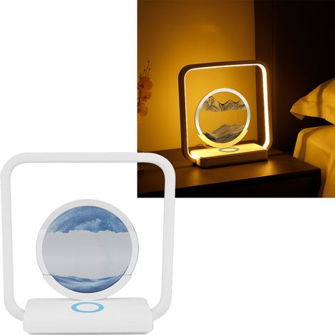 Lampe de bureau miniature pour peinture sur sable, veilleuse USB, lampe d'ambiance pour chambre à coucher, motif sablier 3D, peinture sur sable mouvante, décoration facile pour bureau, maison ou burea (1/5)