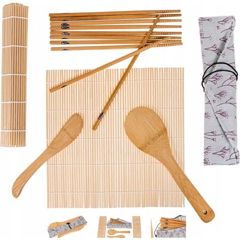TAPPETINO DA SUSHI + ACCESSORI IN LEGNO (1/5)