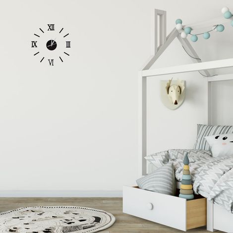 Horloge murale sans cadre à faire soi-même, horloge murale miroir 3D, stickers muraux silencieux pour salon, chambre, maison (1/5)
