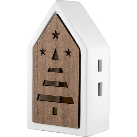 DECORAZIONE A FORMA DI CASETTA IN LEGNO 9,6X6,3X17,4CM