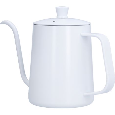 Mini-Kaffeekessel aus Edelstahl, tragbar, mit feinem, weißem Ausguss zum Ausgießen, ideal für Reisen, Camping, Tee und Kaffee (1/5)
