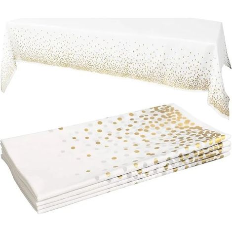 4 Pièces Nappes Jetables,Nappes Imperméables Blanc Nappe de Table Fête Protection Décoration,pour Picnic,Exterieur,Anniversaire (1/5)
