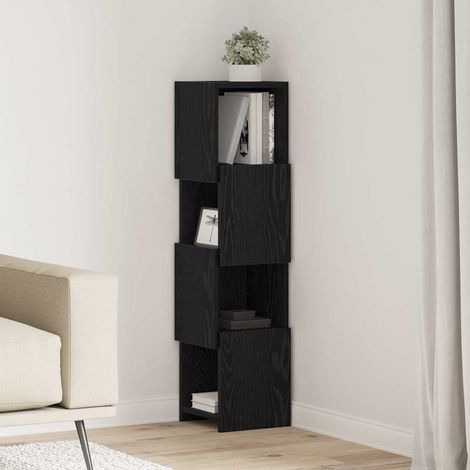 Eckschrank Schwarz Eichen-Optik 25,5x25x102cm Holzwerkstoff