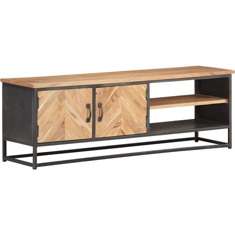 vidaXL Meuble TV 120x30x40 cm Bois d'acacia massif (1/5)