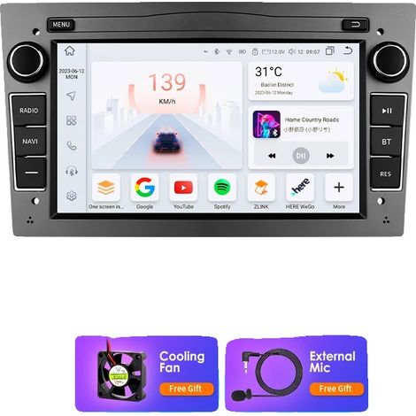 Reproductor multimedia para coche, tamaño de pantalla, soporte multiformato, compatible con Opel Astra H 2004 Vectra Vauxhall Antara Zafira Corsa C D Vivaro Meriva, S8 (8 núcleos 8G 128G) G (1/2)