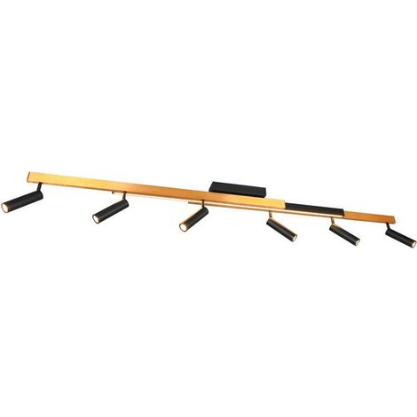 [GEBRAUCHT] B-Ware TRIO LIGHTING LED Deckenstrahler Zeno 6-flammig dimmbar schwarz/gold Metall (1/2)