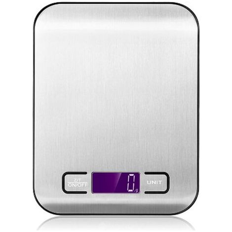 Balanza de cocina digital - Balanza electrónica - Pesaje preciso - Con función de temporizador - 10 kg - Negra (1/5)