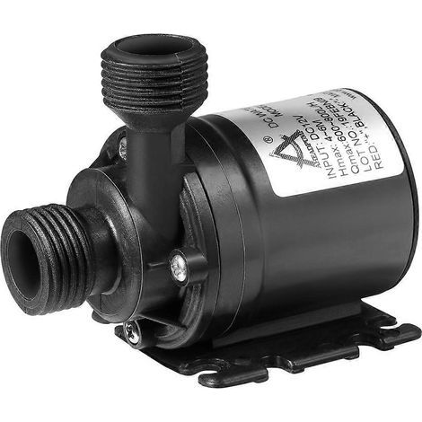 UEETEK 1 Stück bürstenlose 12-V-Gleichstrom-Tauchpumpe, 800 l/h Förderleistung, 5 m Förderhöhe, für Springbrunnen, Schwimmbäder, Solaranlagen, Wasserzirkulationssysteme – 8,00 x 6,50 x 4,00 cm – Schwa (1/2)
