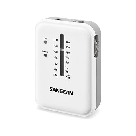 SANGEAN SR-32 BLANCO RADIO DE BOLSILLO FM/AM AURICULARES JACK Y CORREA (1/5)