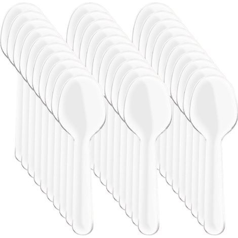 200 transparente Einweglöffel aus Kunststoff, Besteck für Desserts und Eiscreme. (1/2)