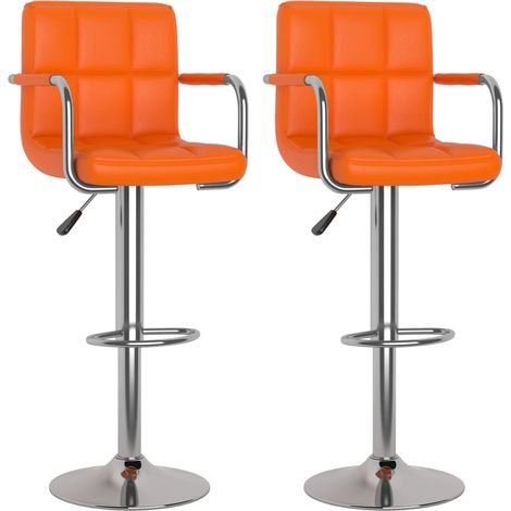 Maison Exclusive - Sgabelli da Bar 2 pz Arancioni in Similpelle