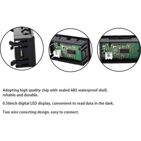 0,56 Zoll 2,5-30 V Zweidraht-Gleichstromvoltmeter mit Digitalanzeige und LED-Anzeige. (1/5)