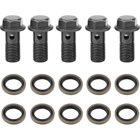 Raccord de Frein, Boulon Banjo, Boulons et rondelles Banjo de moto Banjo Frein pour maître-cylindre d'étrier de frein M10 x 1.25mm (1/5)