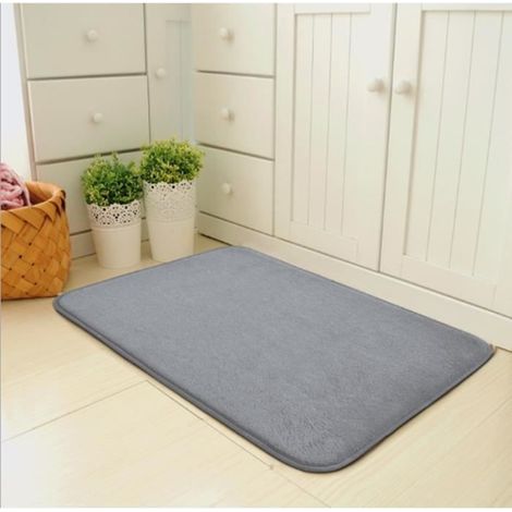 Paillasson moucheté Absorbant Tapis d'entrée Couloir intérieur ou extérieur, Lavable en Machine,Gris 50x80cm