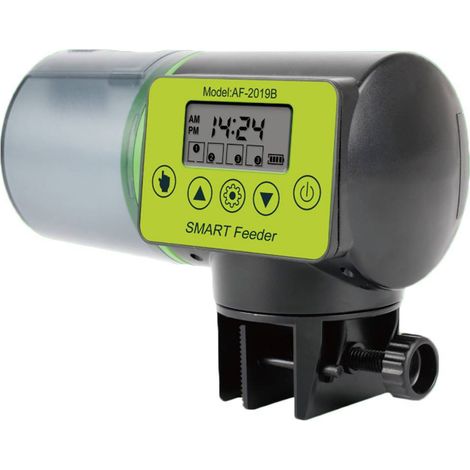 Lntyq Automatischer Fischfutterspender für Aquarien – 200 ml, verstellbarer multifunktionaler Futterspender für Fische und Guppys, Futterzubehör mit LCD-Bildschirm (1/5)