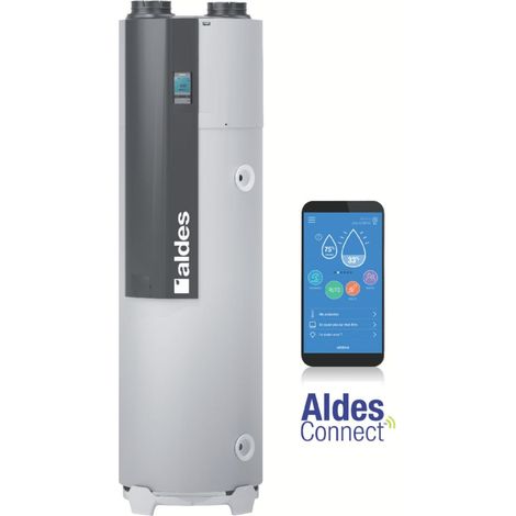 Aldes – Chauffe-eau thermodynamique 11023198 – Cuve 200L – Ventilation hygroréglable – Économies d'énergie – Installation compacte
