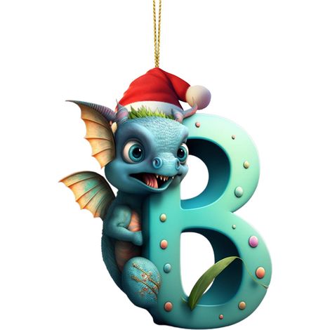 Pendentif Acrylique - Lettres Dinosaure - Décoration Arbre De Noël - 26 Pièces (1/2)