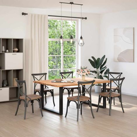 Maison Exclusive - Gambe per tavolo da pranzo a forma di U 2 pz nere 100x(72-73) cm in acciaio (1/5)