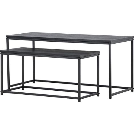 Staal Couchtisch Set mit 2 schwarz.