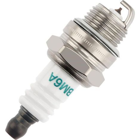 Candela BM6A per tosaerba (1 unità), terminale solido, sostituisce BM6A/L7T, per motori di tosaerba. (1/4)